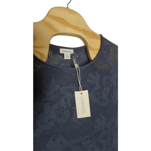 Sundance Sz Medium Blue Boho Knit Mini Lightweight Coverup Dress‎ - Picture 3 of 8